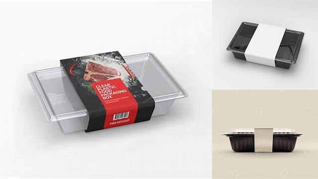 3734+ Transparent Plastic Food Packaging tray with Lid Downloadable PSD Design Template