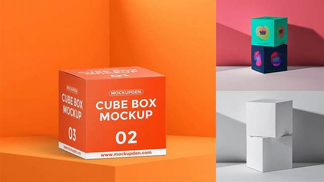 3736+ Stock Cube Pack PSD Mockup Front Include TIFF