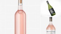 3737+ Clear Glass Pink Wine Bottle and Tube PSD Mockup Advanced Editable Template Free