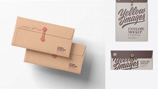 3737+ Textured Envelope With String Closure PSD Mockup Modern PSD Templates