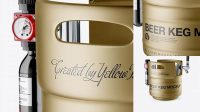 3740+ Matte Metallic Beer Keg PSD Mockup Half Side View Free Creative Design