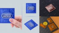 3742+ Matte Square Condom Packaging PSD Mockup Advanced Editable PSD