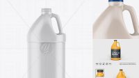 3746+ 128oz Plastic Jug PSD Mockup Smart Object PSD Template