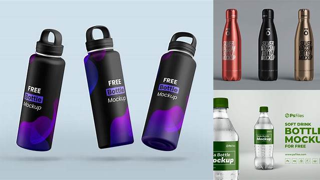 3747+ Metallic Drink Bottle PSD Mockup Exclusive Layered PSD Mockup