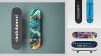 3747+ Skateboard PSD Mockup Back Halfside View Modern PSD Templates