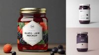 375+ Glass Cherry Jam Jar PSD Mockup Front View Downloadable PSD Design Template