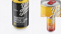 3752+ 150ml Glossy Aluminium Can PSD Mockup High-Angle Shot Digital Download PSD for Free