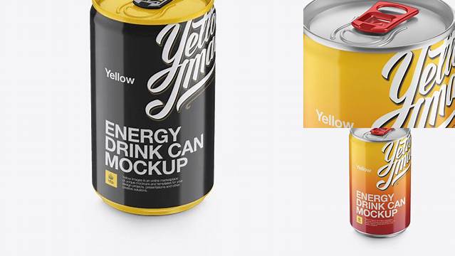 3752+ 150ml Glossy Aluminium Can PSD Mockup High-Angle Shot Digital Download PSD for Free