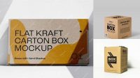 3753+ Textured Kraft Square Carton Box PSD Mockup Front View Elegant and Stylish Free PSD