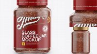 3756+ 200g Instant Coffee Glass Jar PSD Mockup Front View Editable and Customizable PSD