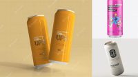 3757+ 500ml Aluminium Can With Glossy Finish PSD Mockup Advanced Photoshop Design Free