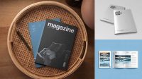 3758+ Two Magazines PSD Mockup Top View Fully Editable Photoshop PSD Free Download