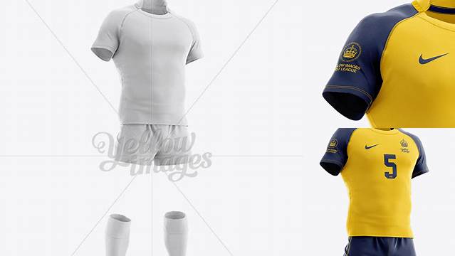 376+ Men’s Full Rugby Kit HQ PSD Mockup Half SIde View Editable Photoshop File