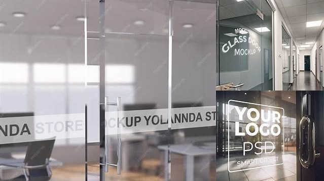 3760+ Office Glass Door Mockup Free Smart PNG Image