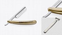 3764+ Straight Razor With Metallic Handle PSD Mockup Easy-to-Edit PSD