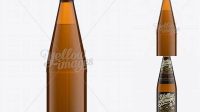 3767+ 568ml Vichy Bottle PSD Mockup / Amber Glass High-Quality Design Free PSD