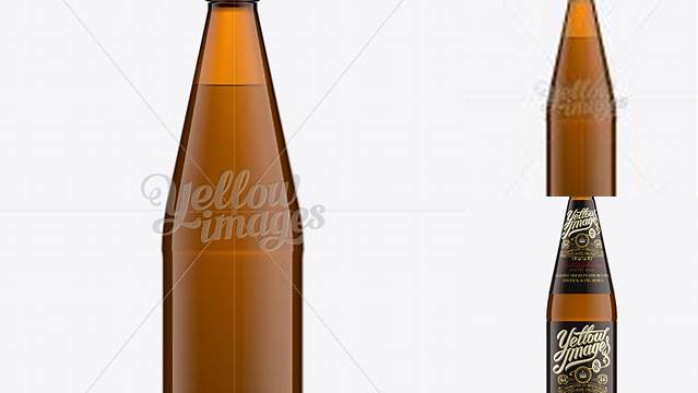 3767+ 568ml Vichy Bottle PSD Mockup / Amber Glass High-Quality Design Free PSD