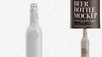 3772+ Clear Beer Bottle Wrapped in Matte Paper PSD Mockup Fully Editable Photoshop PSD Free Download