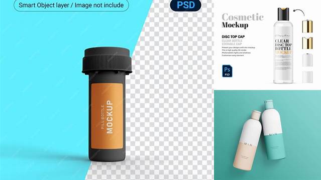 3772+ Matte ?osmetic Bottle PSD Mockup Professional Editable Freebie PSD