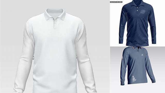 3773+ Long Sleeve Polo Shirt Mockup Exclusive Layered PSD Mockup