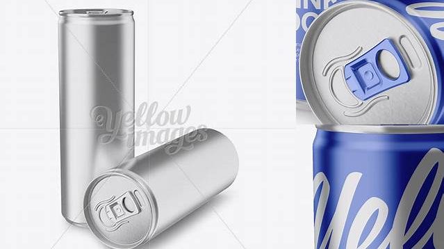 3774+ Two 250ml Metallic Aluminium Cans PSD Mockup Advanced Photoshop Design Free