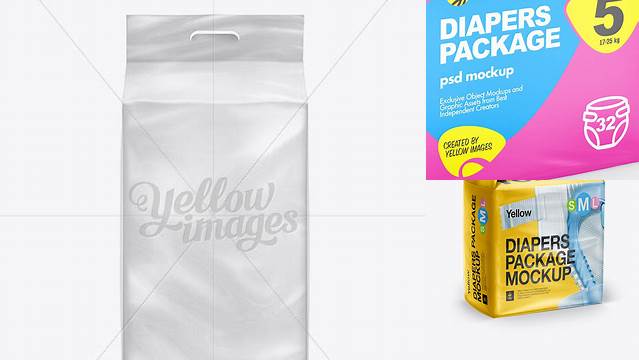 3775+ Tall Diapers Package with Handle Free Mockup Templates