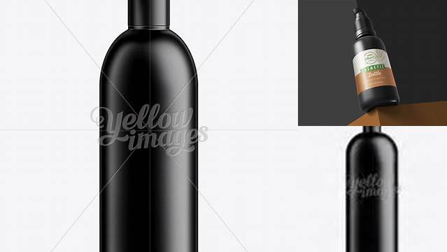 3777+ Black Plastic Cosmetic Bottle with Lid 500 ml Professional Editable Freebie PSD