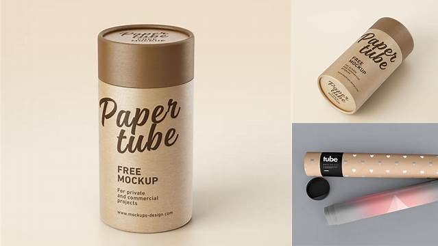 3780+ Aluminium Tube with a Paper Label PSD Mockup Fully Layered PSD Freebie