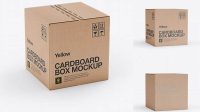 3782+ Corrugated Box PSD Mockup 70° Angle Front View Custom Graphic Mockup File