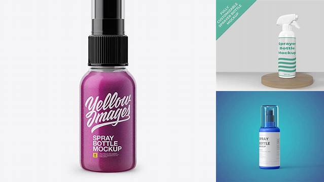 3784+ Plastic Sprayer Bottle with Pearl Filling PSD Mockup Unique and Creative Free PSD File