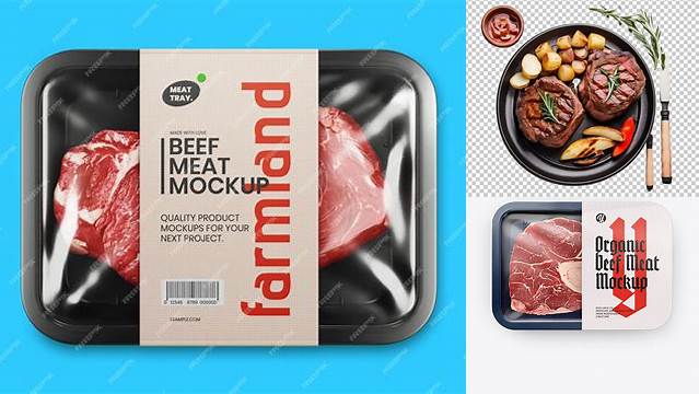 3784+ Plastic Tray With Beef Meat PSD Mockup Top View Premium Freebie for Designers