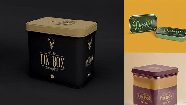 3787+ Metallic Tin Box PSD Mockup Versatile and Elegant PSD File