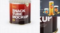 3788+ Small Glossy Snack Tube PSD Mockup High-Angle Shot Unique High-Resolution Design Freebie