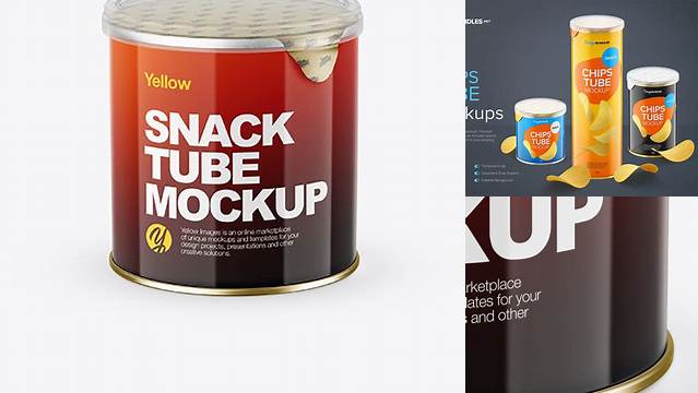 3788+ Small Glossy Snack Tube PSD Mockup High-Angle Shot Unique High-Resolution Design Freebie