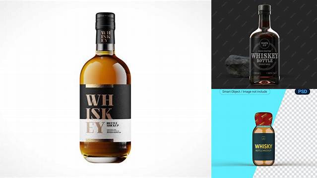 3791+ Green Glass Bottle with Whisky PSD Mockup Creative PSD Resources