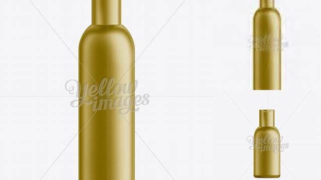 3796+ Gold Plastic Cosmetic Bottle with Lid 300 ml Smart Object-Based PSD Template Free