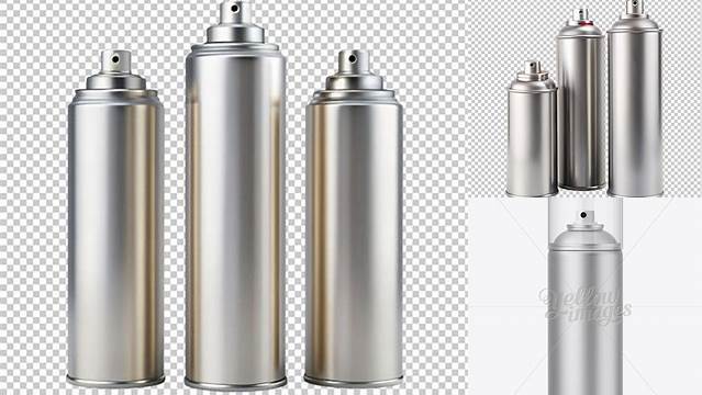 3801+ Aluminum Spray Can with Clear Cap PSD Mockup Smart PNG Image