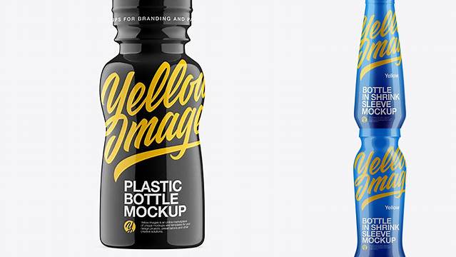 3801+ Plastic Bottle In Glossy Shrink Sleeve PSD Mockup Exclusive and Stylish Design PSD