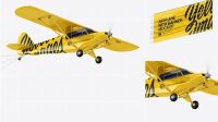 3804+ Airplane With Long Banner PSD Mockup Half Side View Hero Shot Creative PSD Resources