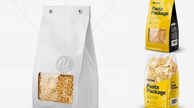 3804+ Paper Bag with Ruote Pasta PSD Mockup Half Side View Include TIFF