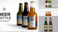 3805+ 64oz Amber Beer Bottle PSD Mockup Versatile Mockup for Designers