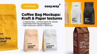 3805+ Glossy Paper Coffee Bag PSD Mockup Front View Custom Graphic Resource Free Download