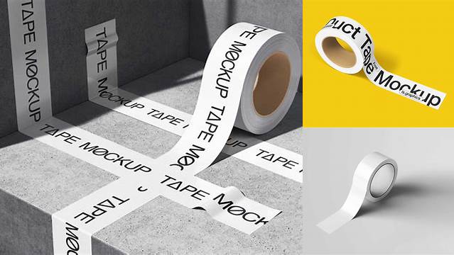 381+ Textured Duct Tape PSD Mockup High-Angle Shot Advanced Free Graphic Template