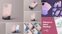 3813+ Iphone 13 Case Mockup Advanced Editable PSD