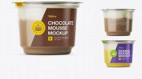 3814+ Chocolate Mousse Cup PSD Mockup Eye-Level Shot Exclusive Free Photoshop Asset