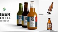 3814+ Clear PET Beer Bottle PSD Mockup Customizable Design Files