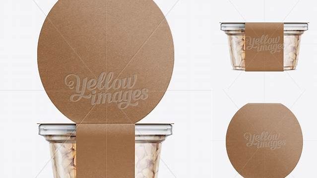 3824+ 200g Plastic Cup in Kraft Wrap with Peanuts PSD Mockup Exclusive and Stylish Design PSD