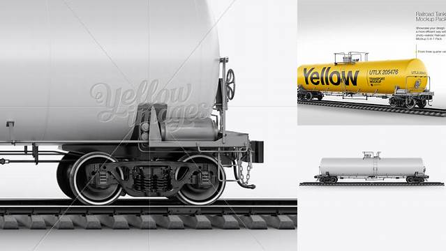 3824+ Railroad Tank Car PSD Mockup Side View Elegant and Stylish Mockup