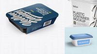 3826+ Plastic Container PSD Mockup Half Side View High Angle Shot Exclusive Free Photoshop Mockup