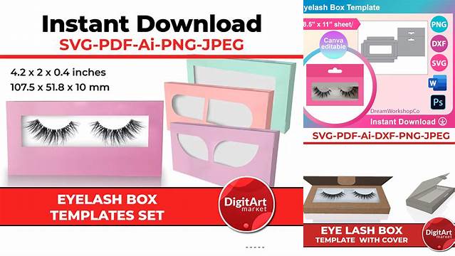 3833+ Lash Box Template Free Graphic Mockup PSD